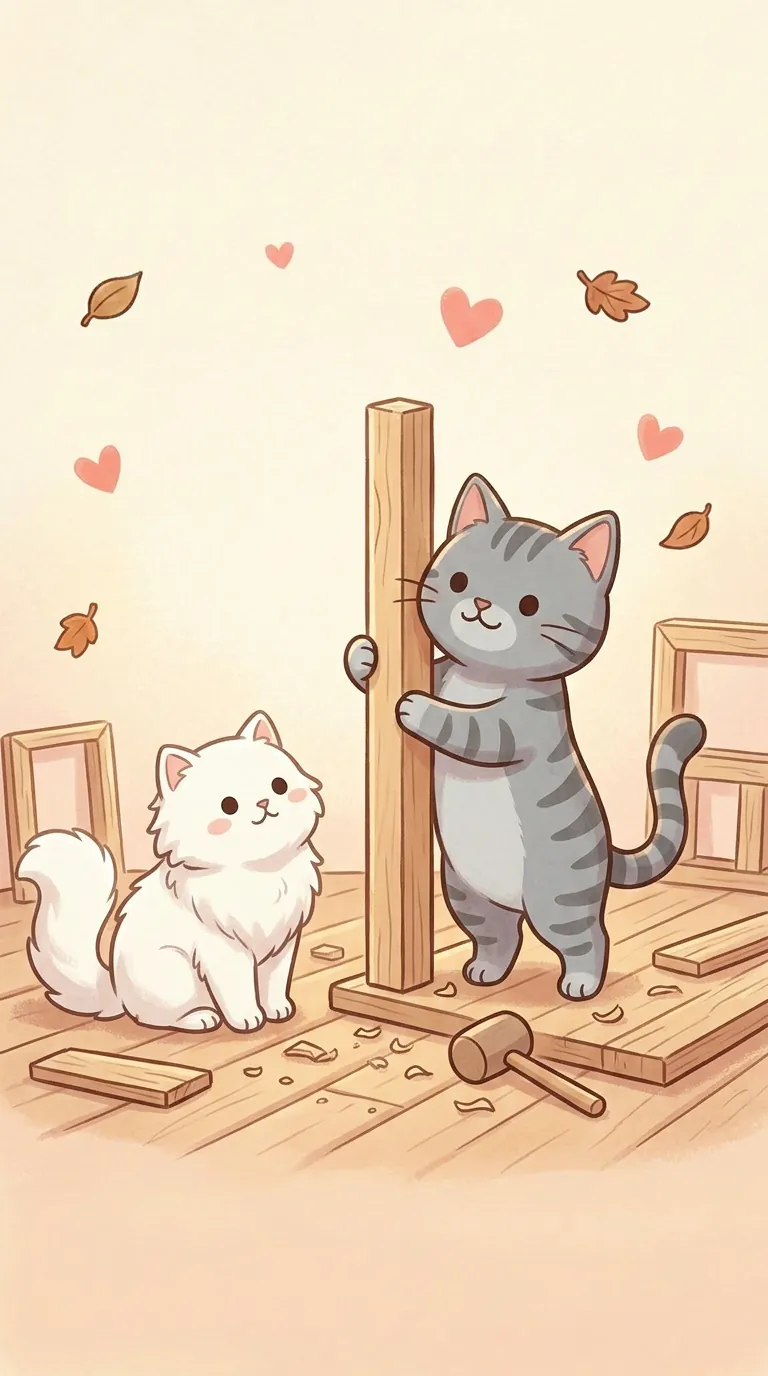豎柱主題療癒貓圖