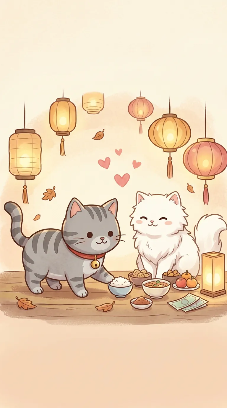 中元普渡分享主題療癒貓圖