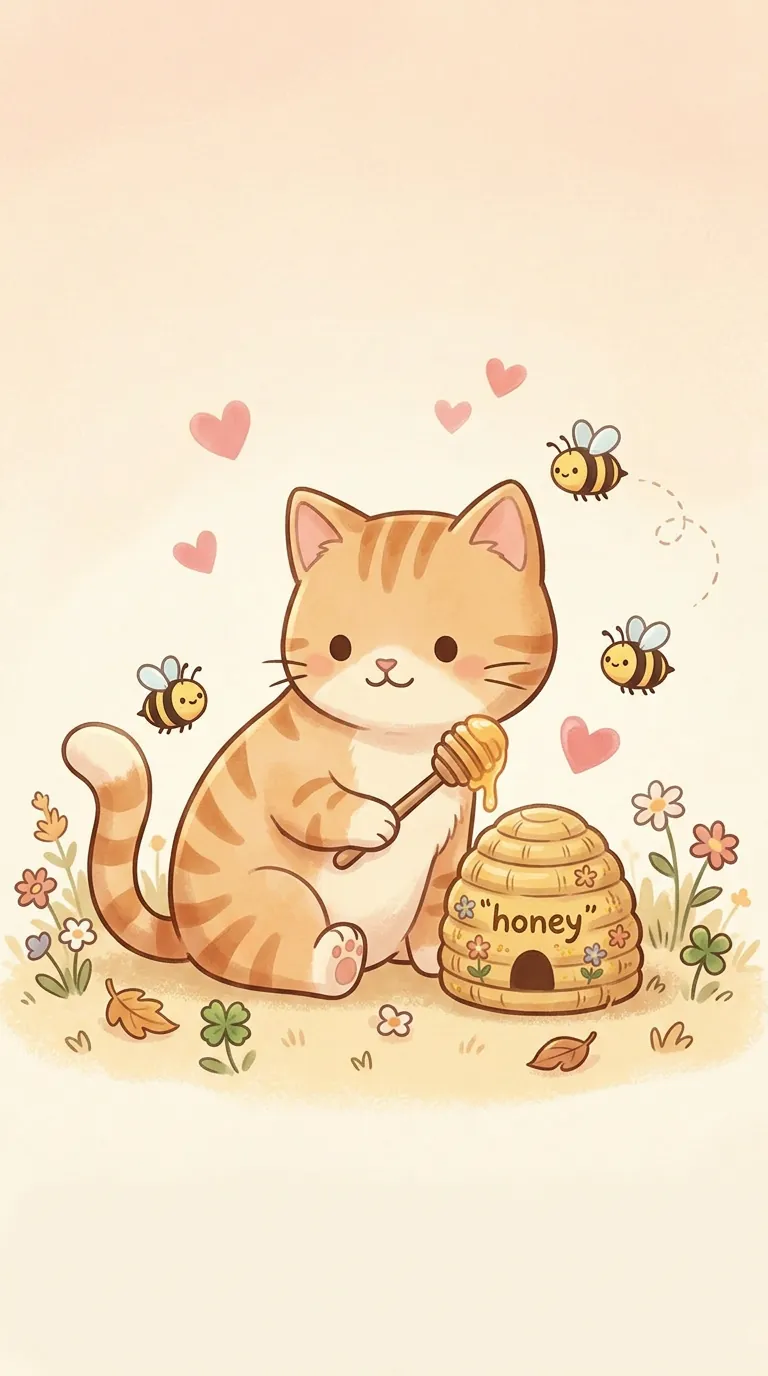 割蜜主題療癒貓圖