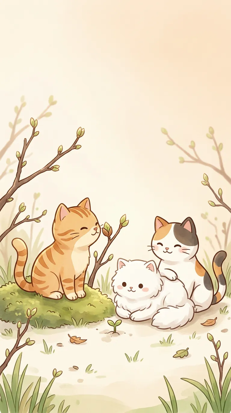 立春迎春主題療癒貓圖