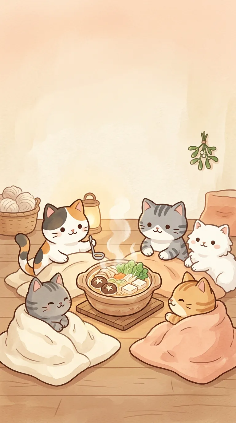 立冬進補主題療癒貓圖