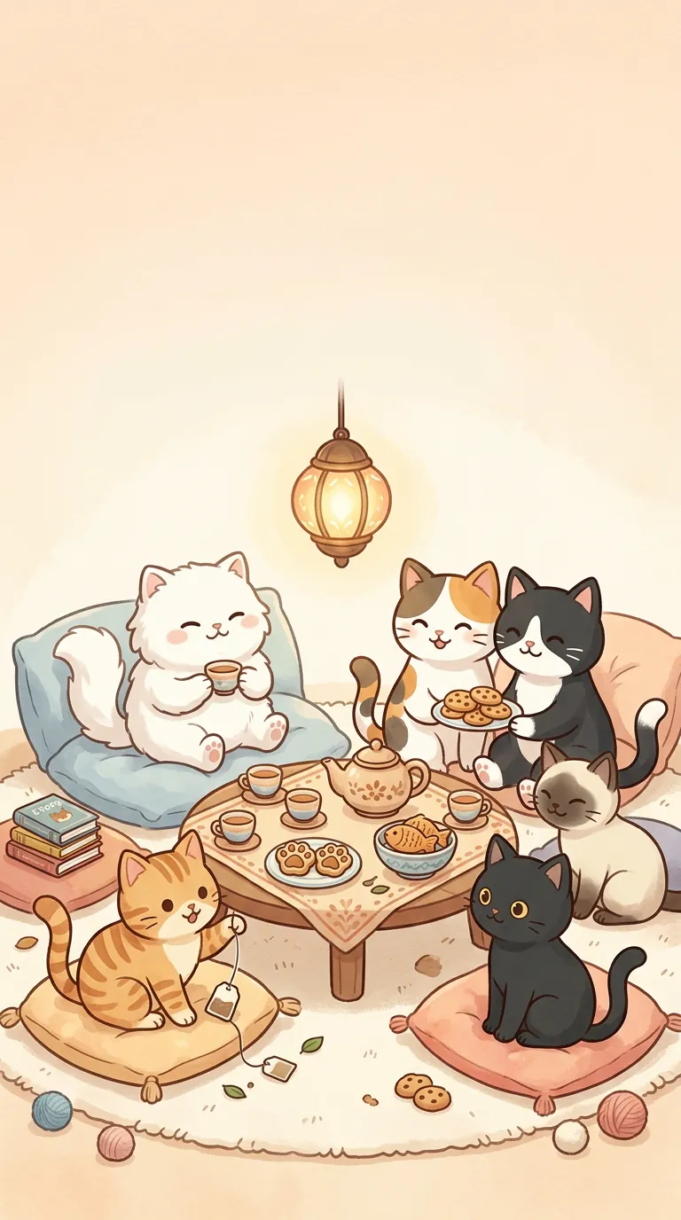 會親友主題療癒貓圖