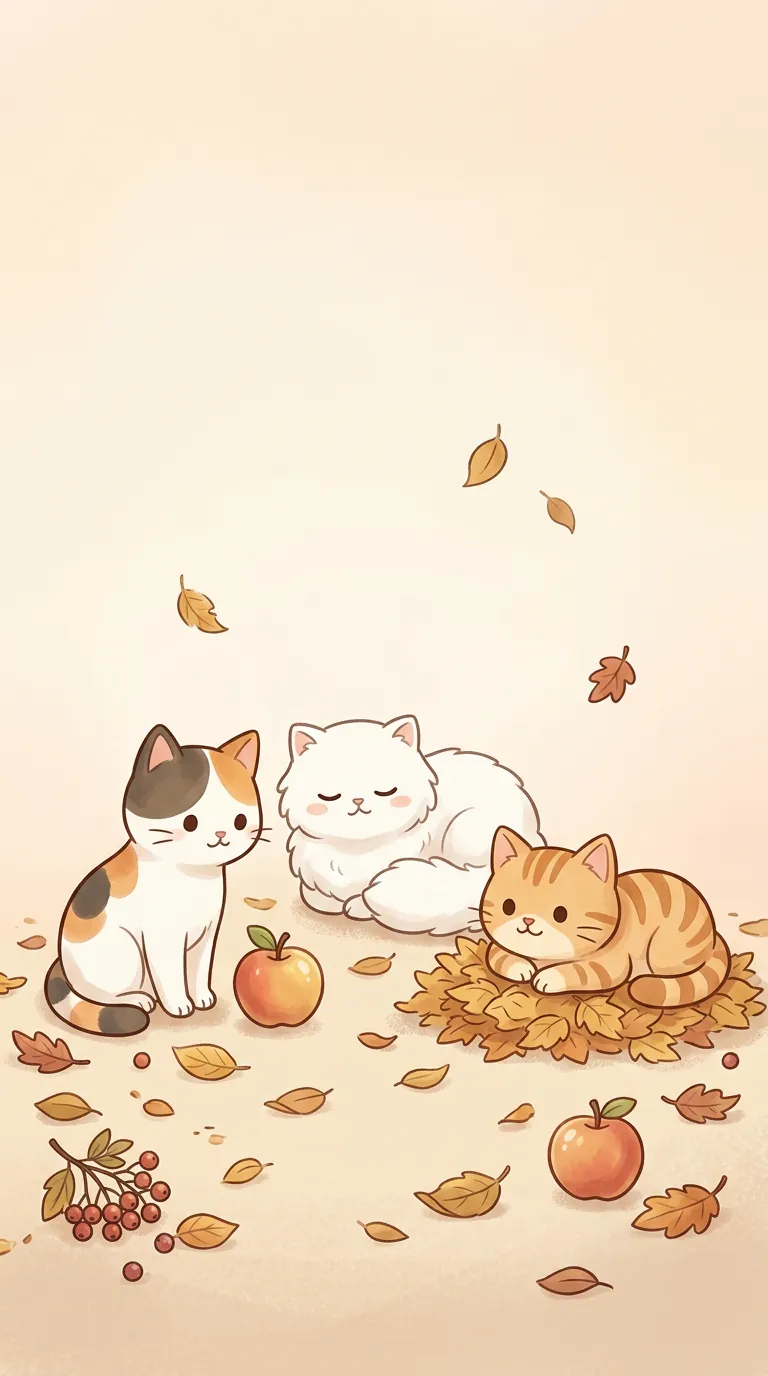 秋分賞秋主題療癒貓圖