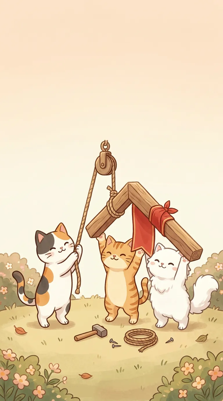 上樑主題療癒貓圖