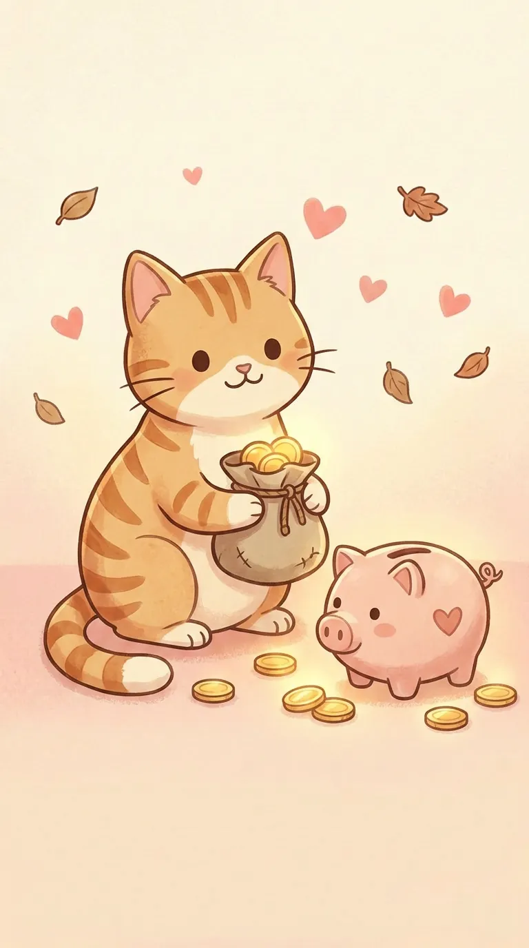 納財主題療癒貓圖
