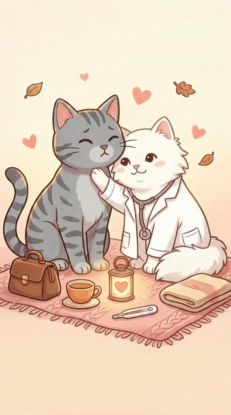 求醫主題療癒貓圖
