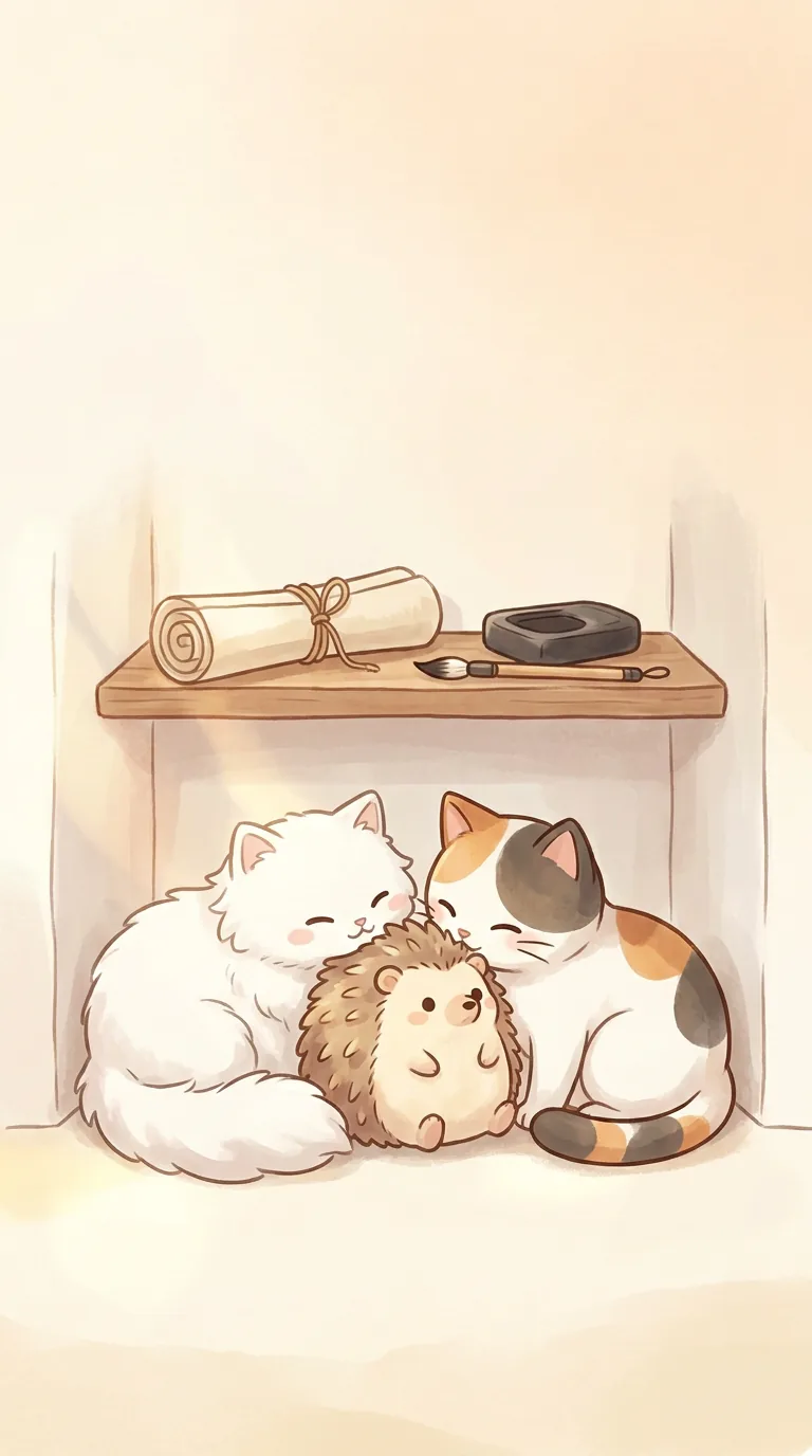 壁水獝主題療癒貓圖（貓咪與絨毛小獸）
