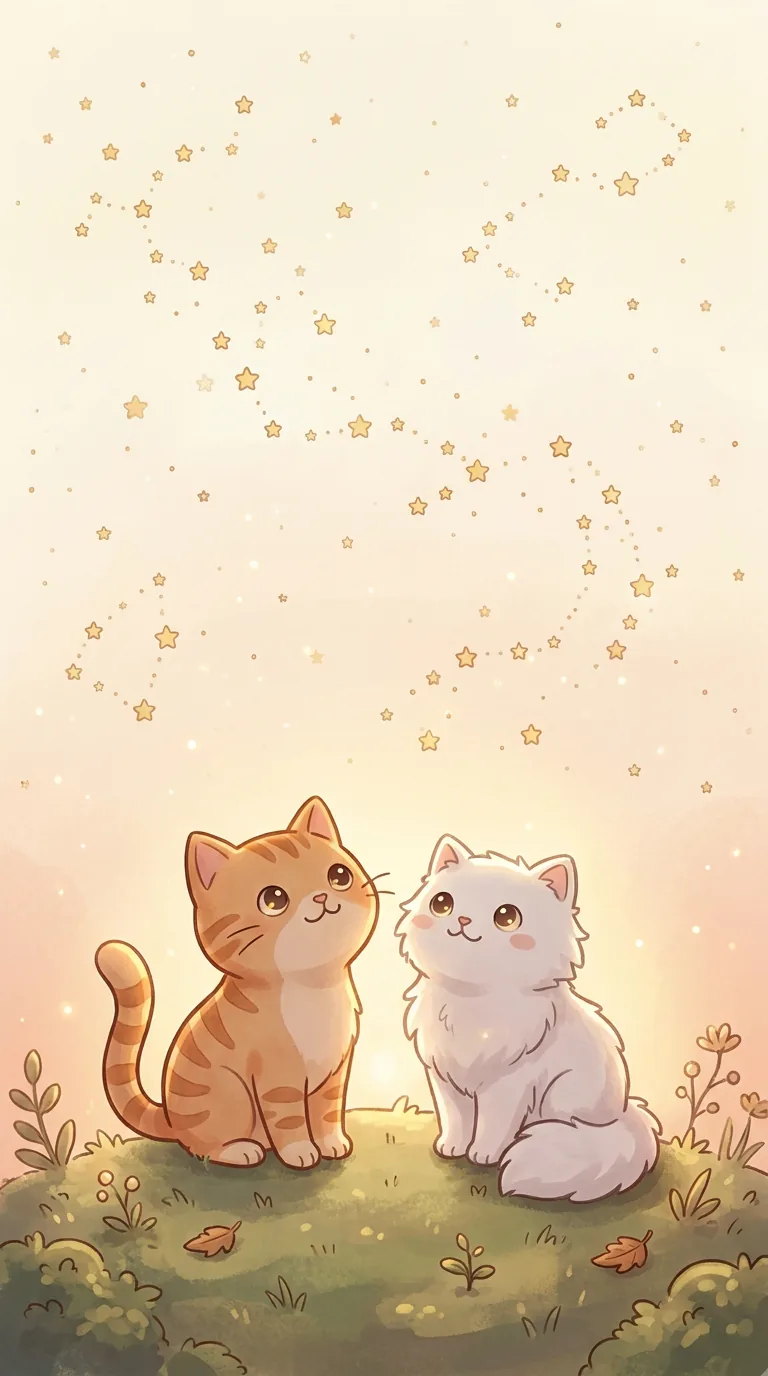 二十八星宿主題療癒貓圖（貓咪仰望星空）